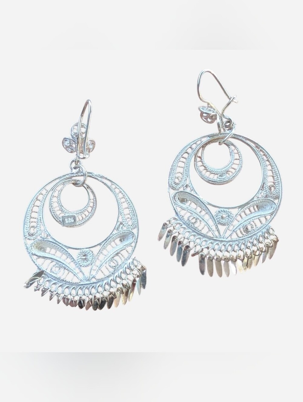 Sterling Silver 925 Filigree Wire Circle Mandala Earrings‼️Price is firm‼️ - Picture 7 of 7
